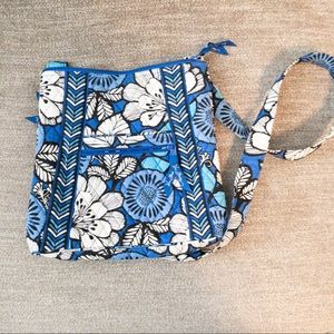 Vera Bradley blue and white floral cross body